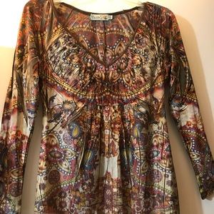 Velvet Long Sleeve Super Soft Top-Size Small